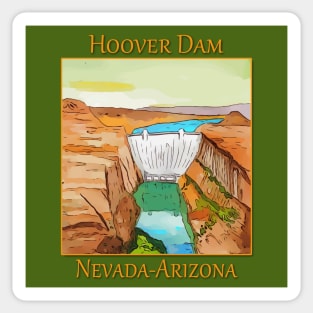 Hoover Dam on the Colorado River, on the Nevada-Arizona border Sticker